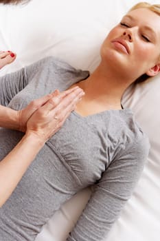 Woman having Shiatsu massage