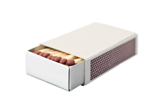 Box of Safety Matches on white background
