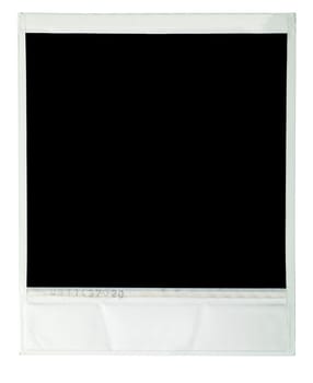 Instant film image on white background