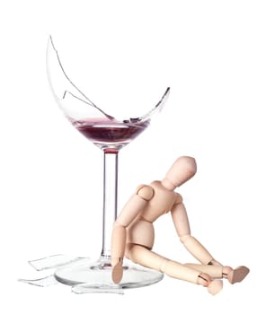 Drunk Mannequin Doll with a glass of red wine