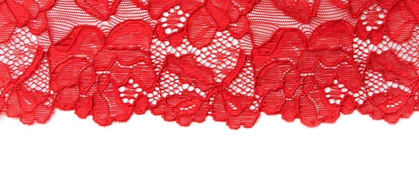 Red lace insulated on black background