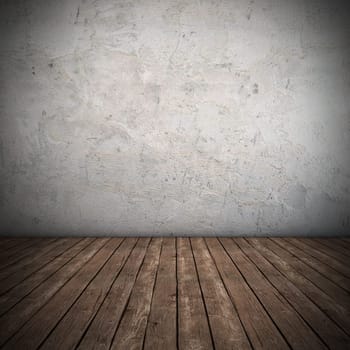 Empty interior with dirty wall - 3D render