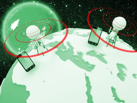 A cellular network or mobile network is a radio network distributed over land areas called cells, each served by at least one fixed-location transceiver, known as a cell site or base station. In a cellular network, each cell uses a different set of freque