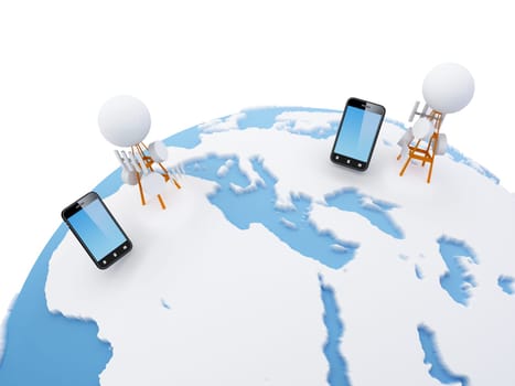 A cellular network or mobile network is a radio network distributed over land areas called cells, each served by at least one fixed-location transceiver, known as a cell site or base station. In a cellular network, each cell uses a different set of freque