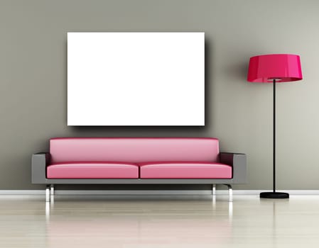 Modern interior (3D render) - Living room