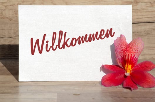 Welcome Text Sign Flowers Voucher