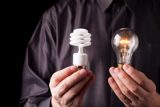 Making a choice between incandescent and fluorescent light source