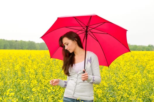 Young woman with umbrella