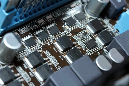 mainboard parts macro shot