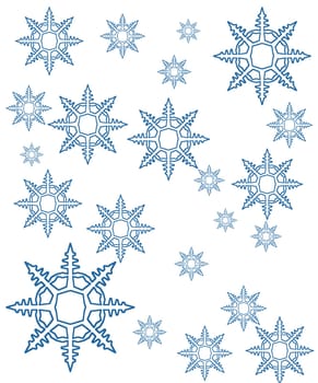 different snowflakes mix background