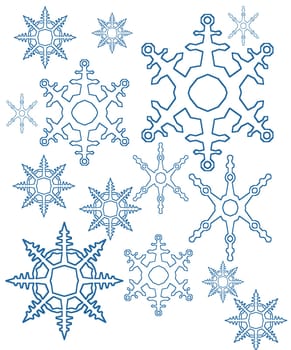 different snowflakes mix background