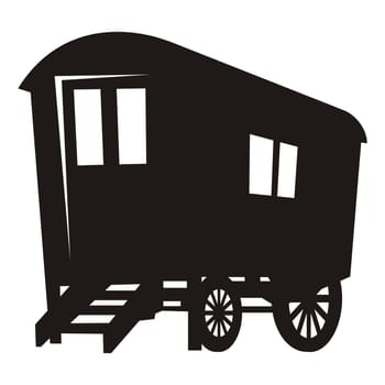 Vector silhouette of gypsy caravan wagon