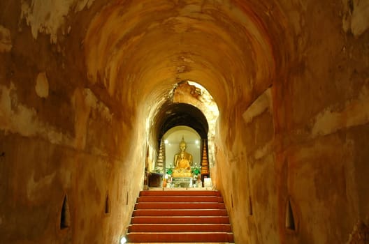 buddha statue in cave