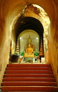 buddha statue in cave