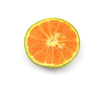 slice of orange isolated on white background