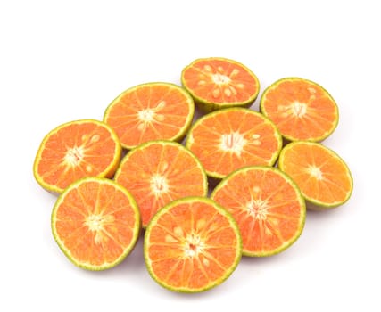 slice of orange isolated on white background