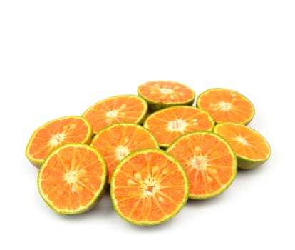 slice of orange isolated on white background