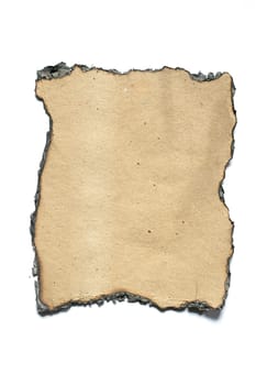 burned paper isolated