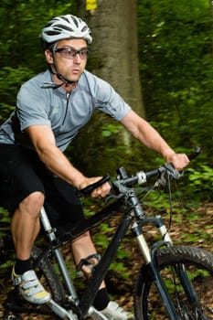 Mountain bikers in downhill
