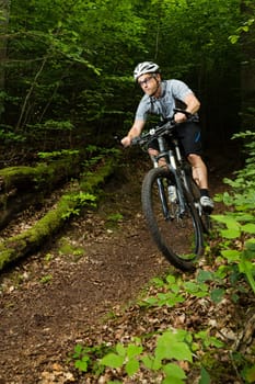 Mountain bikers in downhill