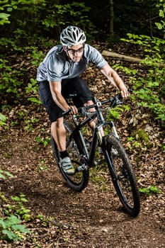 Mountain bikers in downhill