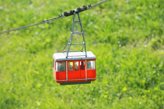 Cable car in Films Switzerland during the summer