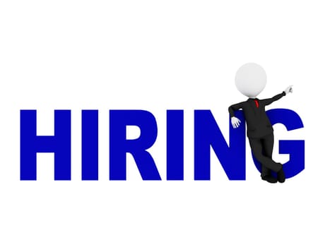 Hiring. 3D concept depicting businessman
