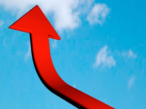 Red arrow - aspire to sky - with clipping path