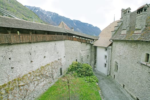 Chillon Castle, Montreux Switzerland.  Place where the kids play and the Counts of Savoy make the events.