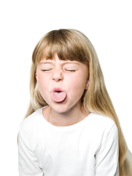 Portrait of a Little Girl making a face