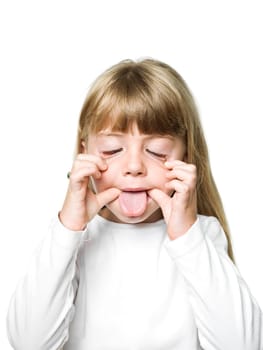 Portrait of a Little Girl making a face