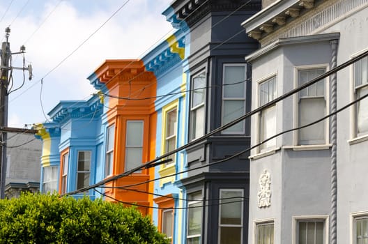 colorful houses in San Francisco, California in United States of America