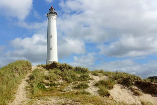 North of Hvide Sande. Tower height 38m,53m above sea level