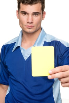 Referee with a yellow card