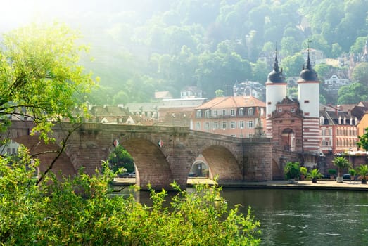 Heidelberg,Germany,the Old Bridge in the morning sunlight