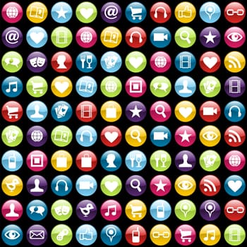 Smartphone app icon set pattern background. Vector file layered for easy manipulation and customisation.