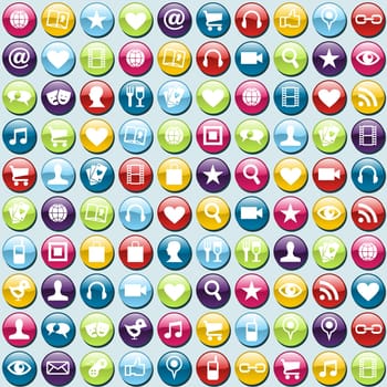 Smartphone app icon set seamless background. Vector file layered for easy manipulation and customisation.
