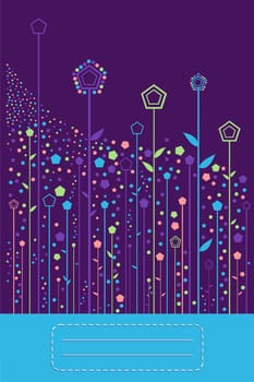 Abstract season flowers greeting card background. Vector file layered for easy manipulation and coloring.