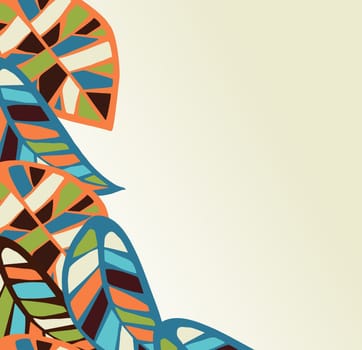 Abstract colorful leaves background. Vector file layered for easy manipulation and coloring.