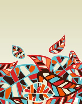 Abstract colorful leaves background. Vector file layered for easy manipulation and coloring.