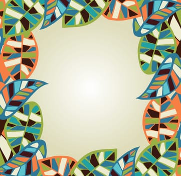 Abstract colorful leaves background. Vector file layered for easy manipulation and coloring.