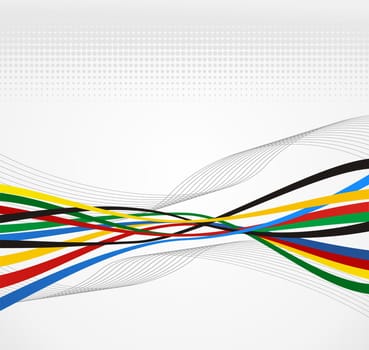 Olympic Games ribbons and dots abstract background. Vector file layered for easy manipulation and customisation.