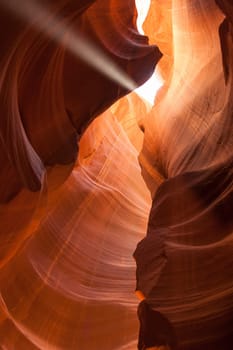 Light beam in Antelope Canyon in Arizona - USA