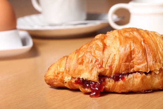 morning croissant with fruit jams