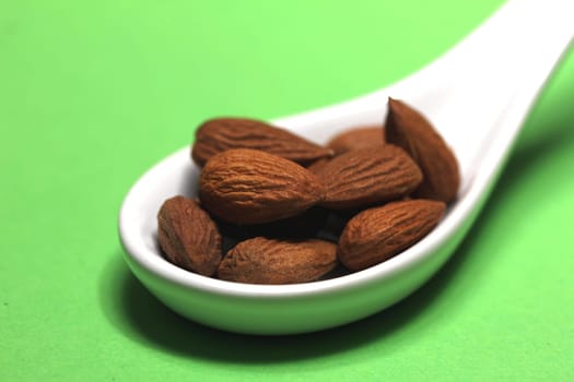 almonds on a spoon
