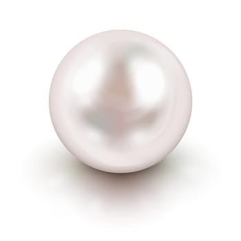 Shiny natural white pearl with light effects