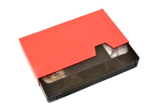 Old  vhs video cassette isolated on white background
