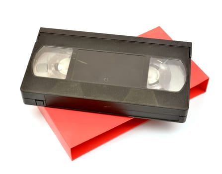 Old  vhs video cassette isolated on white background