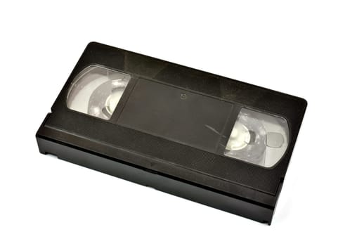 Old  vhs video cassette isolated on white background