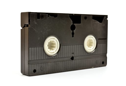 Old  vhs video cassette isolated on white background